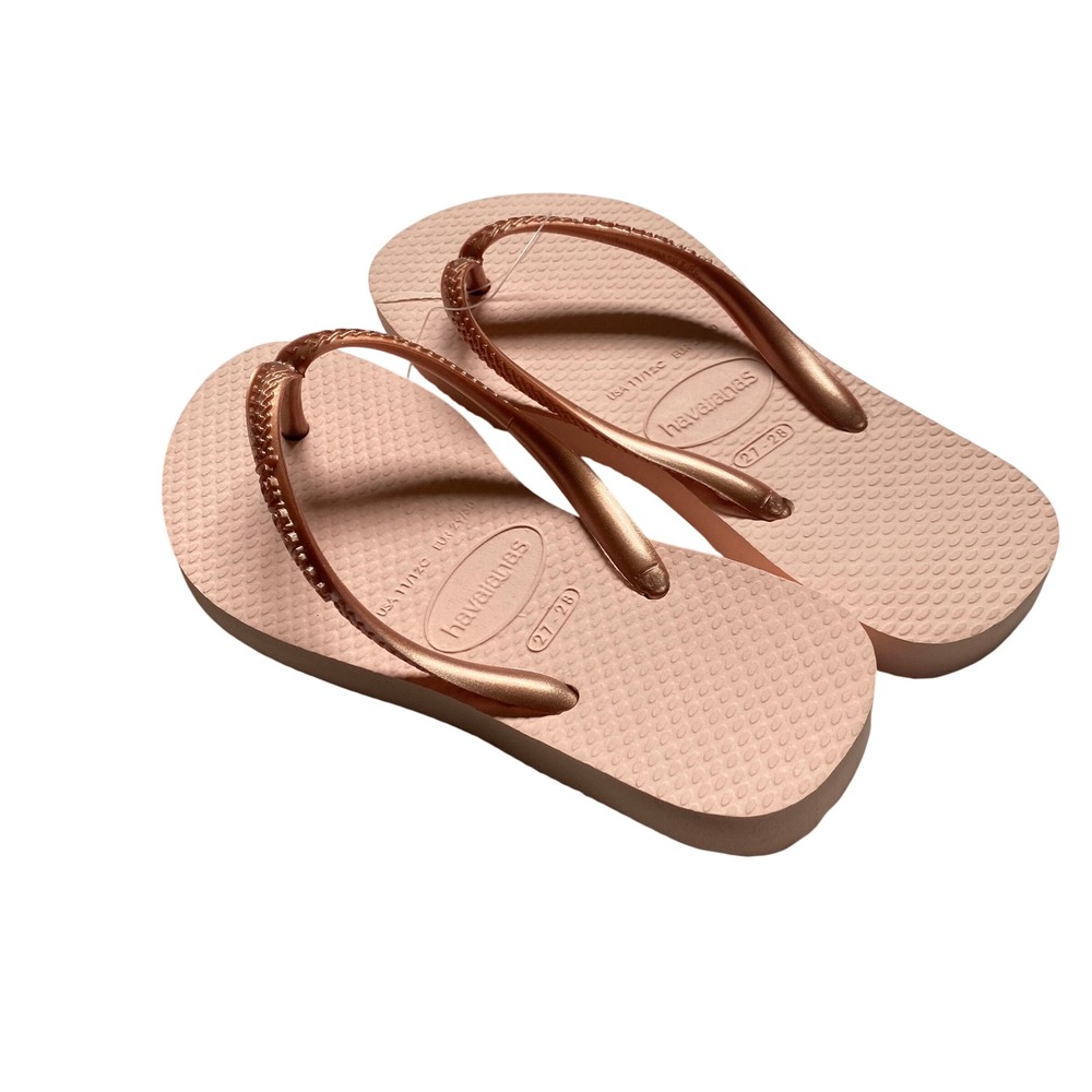 Havaianas Kids Pink Rose Gold Strap Flip Flops